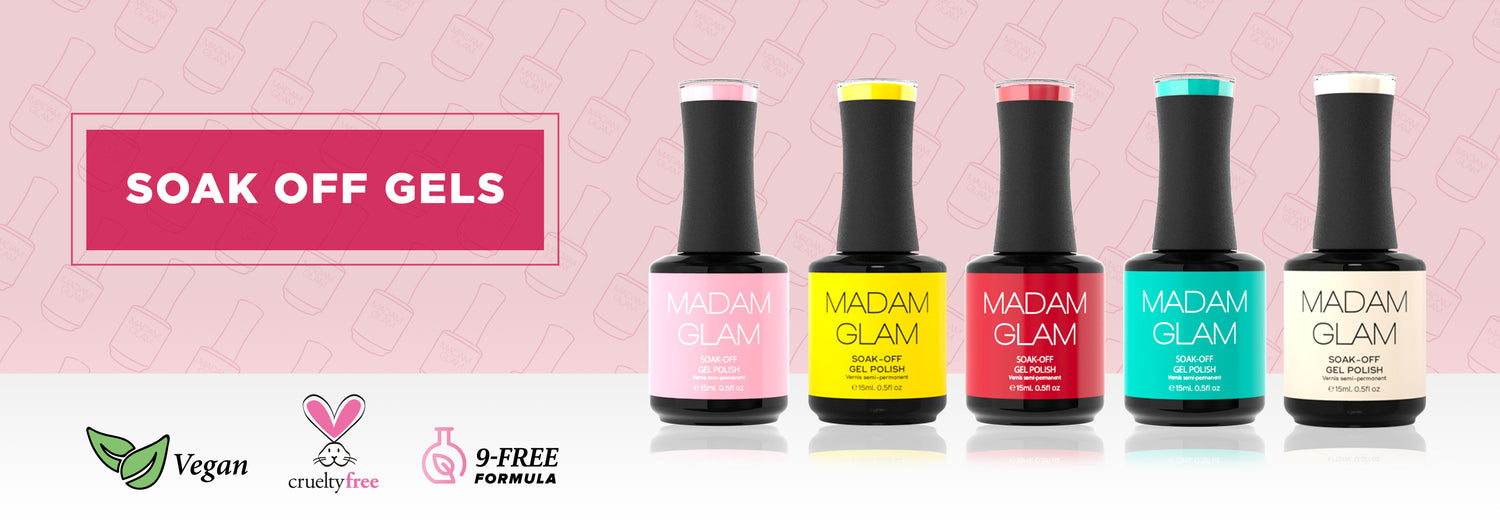 Madam Glam Soak off Gels 9-Free Cruelty-Free and Vegan